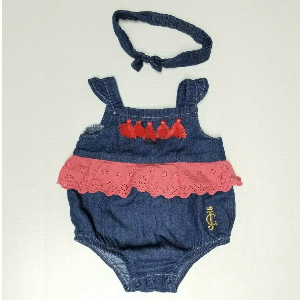 Juicy couture denim romper 6/9 months